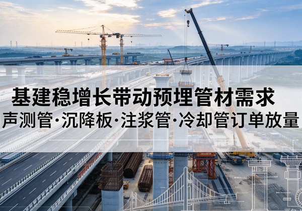 大兴安岭基建稳增长带动预埋监测管材需求，声测管、沉降板、注浆管订单持续放量